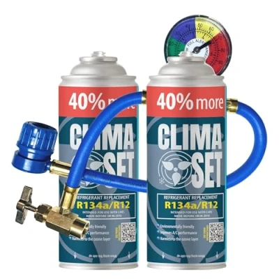 Afbeelding van ClimaSet gasvervanging R134a 2 x 235 g + slang voor auto airco auto&#039;s van 19952016 koelmiddel gas