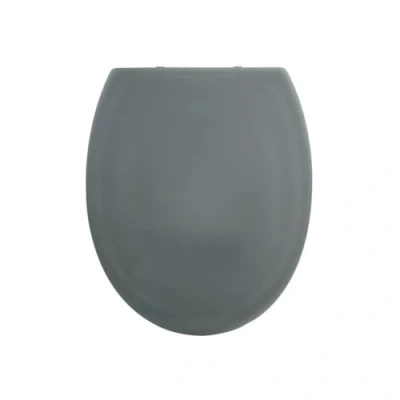 Afbeelding van spirella Toiletdeksel ovaal wc deksel met quick release functie en softclose mechanisme, antibacteriële bril van thermoplast roestvrij staal afneembaar antraciet