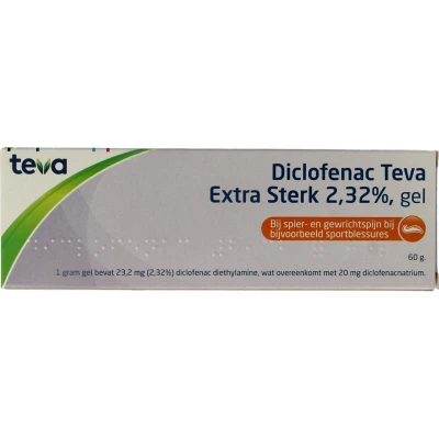 Afbeelding van Teva Diclofenac 2,32% Extra Sterk, 60 gram