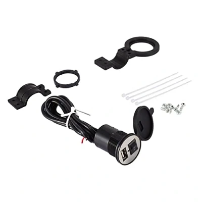 Afbeelding van motorfiets USB oplader poort mobiele telefoon voeding waterdichte 12V aansluiting