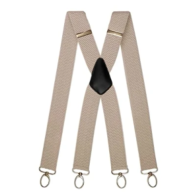 Afbeelding van Olata Werk Bretels X Vorm Met Karabijnhaken 4 cm. Lichtgrijs (Zilveren Clips)
