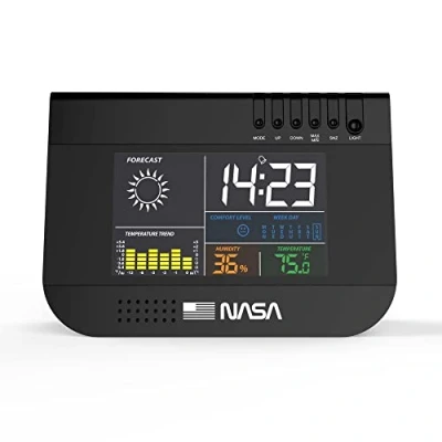 Afbeelding van NASA weerstation WS100 Draadloos Kalender Meten binnen temperatuur luchtvochtigheid 3,3 LCD Scherm