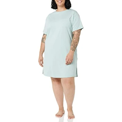 Afbeelding van Amazon Essentials Dames gebreide jersey slaap tee nachthemd (verkrijgbaar in grote maten), stoffig blauw, 4X
