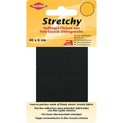 Afbeelding van Kleiber + Co.GmbH Stretchy strijkpatches, 100% polyester, zwart, 40 x 6 0,05 cm
