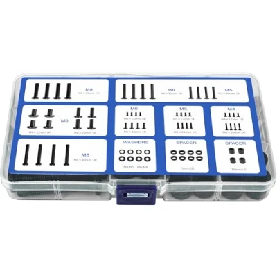 Afbeelding van GINKGO Universele TV VESA Schroevenset, M4, M5, M6, M8 Schroeven en Afstandhouders, Geschikt voor Muurbeugels, Standaards Monitorstandaards, Monitoren tot 80 inch, Zwart