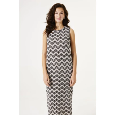 Afbeelding van GARCIA Midi Jurk Allover Print Bruin/dessin L