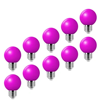 Afbeelding van HUAMu 10 delige E27 Led Kleurrijke 2W gekleurde gloeilampen 200 Lm Energiebesparende Lampen Decoratieve gloeilampen, paars