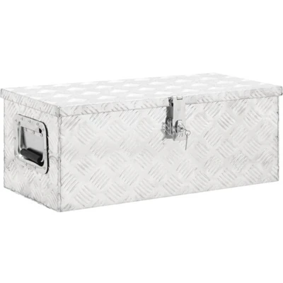 Afbeelding van vidaXL Opbergbox 70x31x27 cm aluminium zilverkleurig