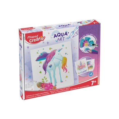 Afbeelding van Hobbyset Maped Creativ Aqua&#039;Art eenhoorn 14 delig assorti