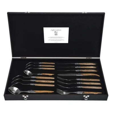 Afbeelding van Laguiole Style de Vie Bestekset Couvert Olijfhout 16 Delig