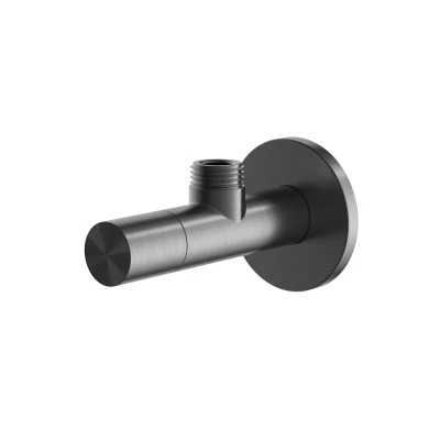 Afbeelding van HotBath Archie Hoekstopkraan rond met filter 1/2&quot; Geborsteld Gunmetal PVD AR2002BGP