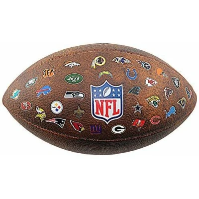 Afbeelding van Wilson NFL Junior American Football 32 Team Logo Throwback Inclusief Oppompnippel Bruin Maat