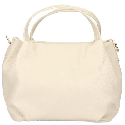 Afbeelding van Beige Leren Handtas Noa Leder Handtassen Schoudertassen Goud Beslag Extra lang Hengsel Italiaans Tassen