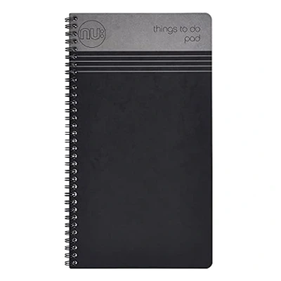 Afbeelding van NU Notebooks Craze Cloud Range Dingen om te doen Pad Draadgebonden Notebook Briefpapier Gelinieerd Kladblok Zwart 110 pagina&#039;s, NU003517 FSC BK, 157 x 282