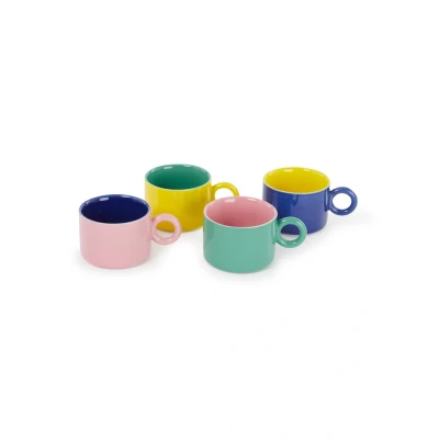 Afbeelding van &amp;Klevering Chiquito mok 20 cl set van 4 Multicolor