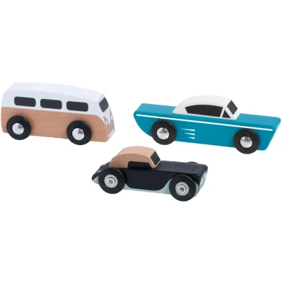 Afbeelding van Classic World houten tour auto&quot;;s set, 3st.