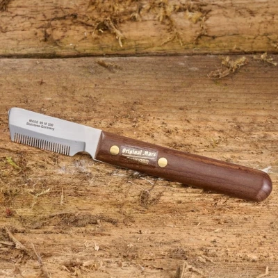 Afbeelding van Mars Coat King Solingen Trimmer Klassieke Roestvrijstalen met Houten Handgreep Dun e...