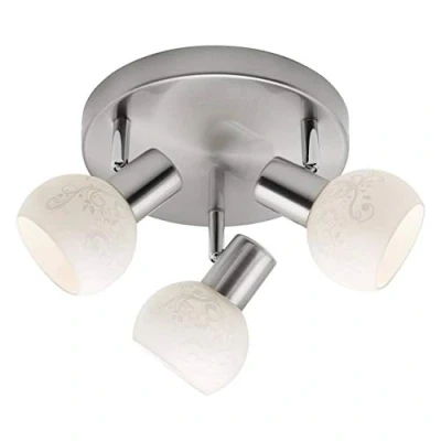 Afbeelding van BRILLIANT lamp Bona Spotrondell 3flg ijzer/wit 3x D45, E14, 40W, geschikt voor vallampen (niet inbegrepen) Schaal A ++ tot E Hoofden draaien