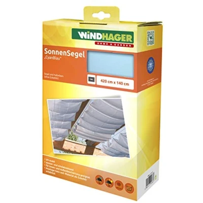 Afbeelding van Windhager Zonnezeil voor kabelspantechniek, serre en terrassen schaduw, kabelspanluifel, 420 x 140 cm, 10883