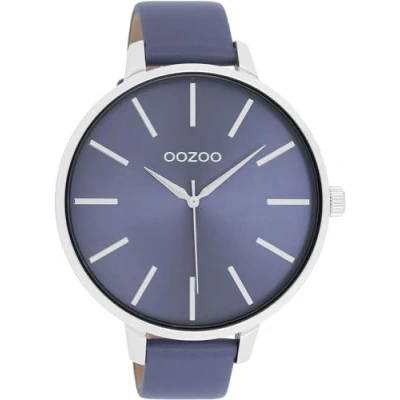 Afbeelding van Oozoo Timepieces dameshorloge polshorloge dames met metalen armband modern horloge voor vrouwen elegant analoog in rond (48 mm behuizing), C11074 blauwpaars /