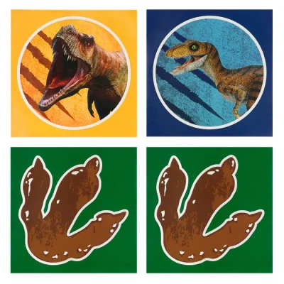 Afbeelding van Dino T Rex Stickervellen 20x20cm 4 stuks