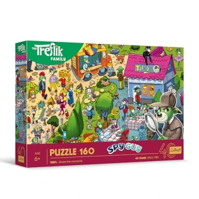 Afbeelding van Trefl The Treflik Family, De Trefliks vieren feest Puzzel met 160 Stukjes Kleurrijke Puzzel, Vermaak, Leuk voor Kinderen vanaf 6 jaar