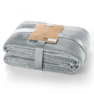 Afbeelding van DecoKing Mic Knuffeldeken 160 x 210 cm zilvergrijs deken microvezel sprei fleece zacht pluizig knuffelig