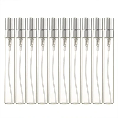 Afbeelding van Enslz 10 ml stuks glazen spuitfles navulbare parfum verstuiver mini monster testfles dunne flesjes (zilver)