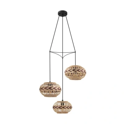 Afbeelding van EGLO Hanglamp Dondarrion Houtkorf gevlochten, naturel, bruin, vintage, Hygge, Boho, 1 fitting