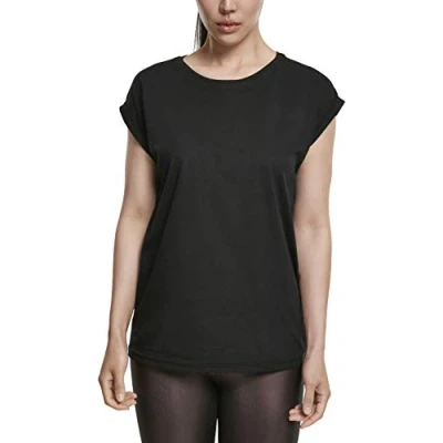 Afbeelding van Urban Classics Extended Shoulder TEE Tshirt basic, Dames, Maat: 5XL, Black