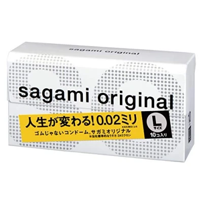 Afbeelding van Sagami Original 0.02 L SIZE, grote latexvrije condooms, ultradun (0.02mm wanddikte), geurloos en smaakloos, 1 x 12 stuks