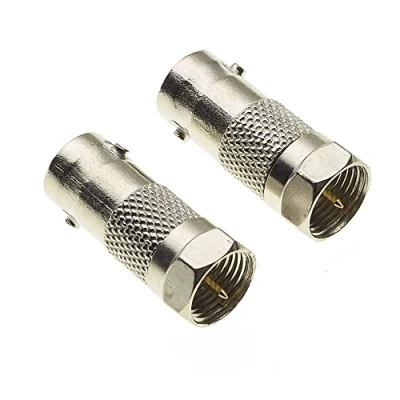 Afbeelding van F Type stekker naar BNC Socket Adapter, Pak van 2 mannelijke vrouwelijke Jack Coaxiale kabel Adapter connector voor scanner, CCTV, video toepassingen, radio antenne