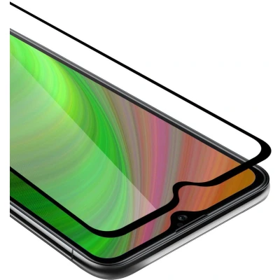 Afbeelding van Cadorabo Screenprotector geschikt voor Samsung Galaxy A20s Volledig scherm pantserfolie Beschermfolie in TRANSPARANT met ZWART Gehard (Tempered) display beschermglas 9H hardheid 3D Touch