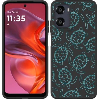 Afbeelding van Cazy Hoesje geschikt voor Motorola Moto G05 Siliconen Zwart Schildpadjes