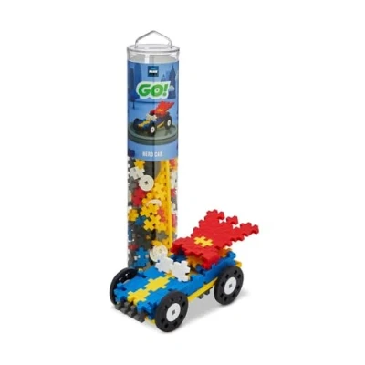 Afbeelding van Plus 9604259 Geniaal Bouwspeelgoed, GO! Auto Creatieve Bouwstenen Tube, 200 Stukjes, Hero Car