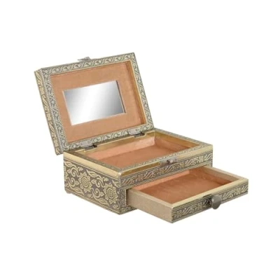 Afbeelding van Doos Juwelenkistje Home ESPRIT Wit Champagne Hout Aluminium 17,5 x 12,5 8,5 cm