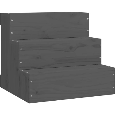 Afbeelding van VidaXL Huisdierentrap 40x37,5x35 cm massief grenenhout grijs