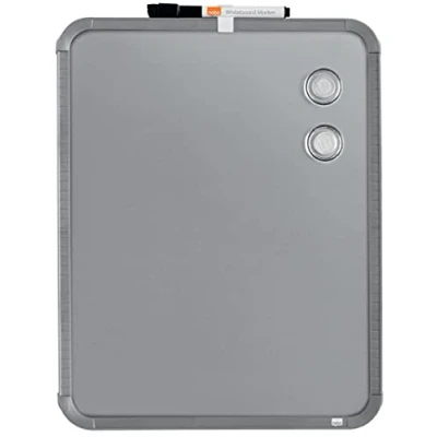 Afbeelding van Nobo Mini Magnetisch Whiteboard met Smal Zilverkleurig Frame 360x280mm Zilver