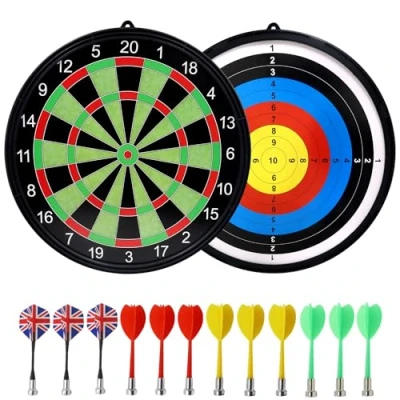 Afbeelding van 17&quot; Safe Magnetische dartbord Set Dubbelzijdig met 12 Darts voor Feesten, Huis en Tuin Plezier