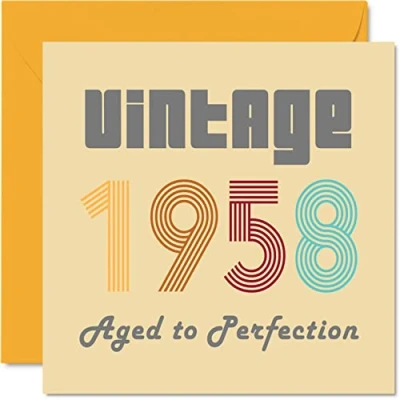 Afbeelding van 65e verjaardagskaarten voor mannen en vrouwen vintage 1958 verouderd tot perfectie 65 verjaardagskaart grappig haar hem, 145 mm x beste vriend mama papa opa oma nanny