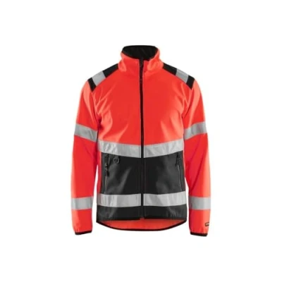 Afbeelding van Blåkläder 4877 2516 Softshell jack High Vis Fluor Rood/Zwart maat 4XL