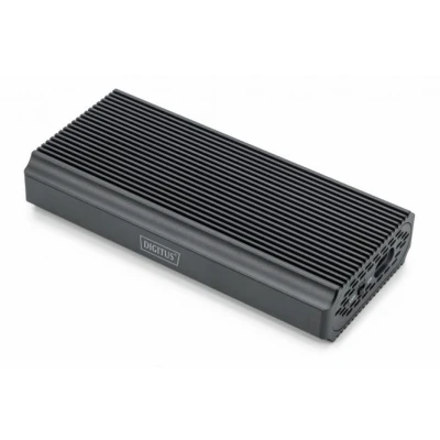 Afbeelding van DIGITUS externe M.2 behuizing USB 4.0 40 Gbit/s Ondersteunt NVMe SSD&#039;s tot 8 TB voor 2230/2242/2260/2280 Gereedschapsloos Aluminium Grijs