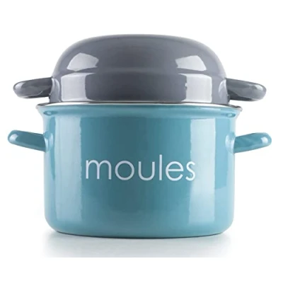 Afbeelding van IBILI Mosselpan, turquoise, 18 cm, geëmailleerd staal, geschikt voor inductie