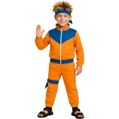 Afbeelding van Guirca Ninja &amp; Samurai Kostuum In Training Kind Oranje 5 6 jaar Carnavalskleding Verkleedkleding