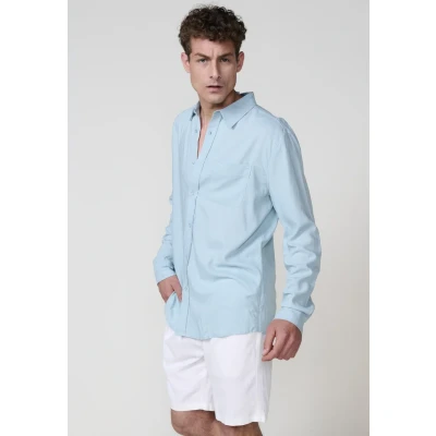 Afbeelding van Koroshi Manga Larga Overhemd, Heren, Maat: 3XL, Azul