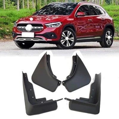 Afbeelding van 4 stuks auto spatlappen, voor Mercedes Benz GLA H247 2020 2021 2022 2023 spatbordafdekking spatlappen spatborden vervangende exterieuraccessoires autowielbeschermer