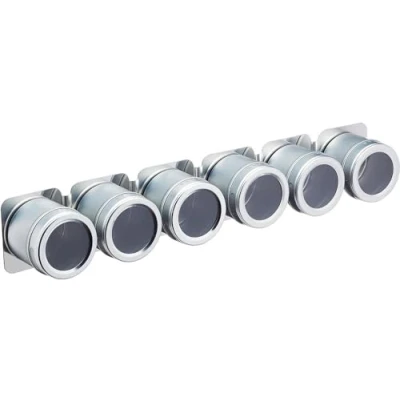 Afbeelding van KitchenCraft MasterClass Magnetisch Kruidenrek voor 6 Potten, Metaal, 7,4 x 43 5,7 Centimeter, Zilverkleurig, MCSRSS6PC