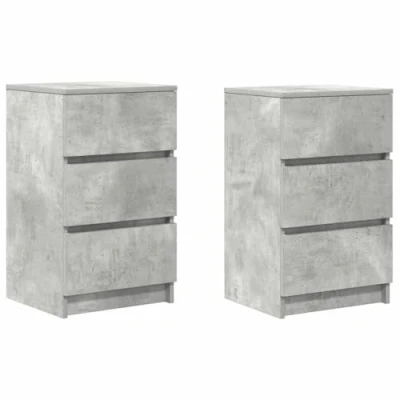 Afbeelding van vidaXL Nachtkastjes met 3 lades 2 st 39x35x65 cm betongrijs