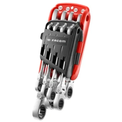 Afbeelding van Facom set van 8 scharnierende steekringratelsleutels in houder inch 467F.JPU8