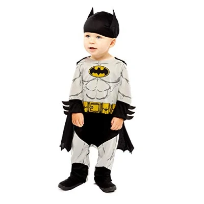 Afbeelding van amscan 9906708 Warner Bros Classic Batman verkleedkostuum (6 12 maanden), uniseks kinderen, grijs
